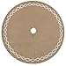 Ivenf Christmas Tree Skirt, 48 inches Large Natural Burlap Jute Plain with Hand-Sewn White Lace Decor, Rustic Xmas Tree Holiday Decorations…