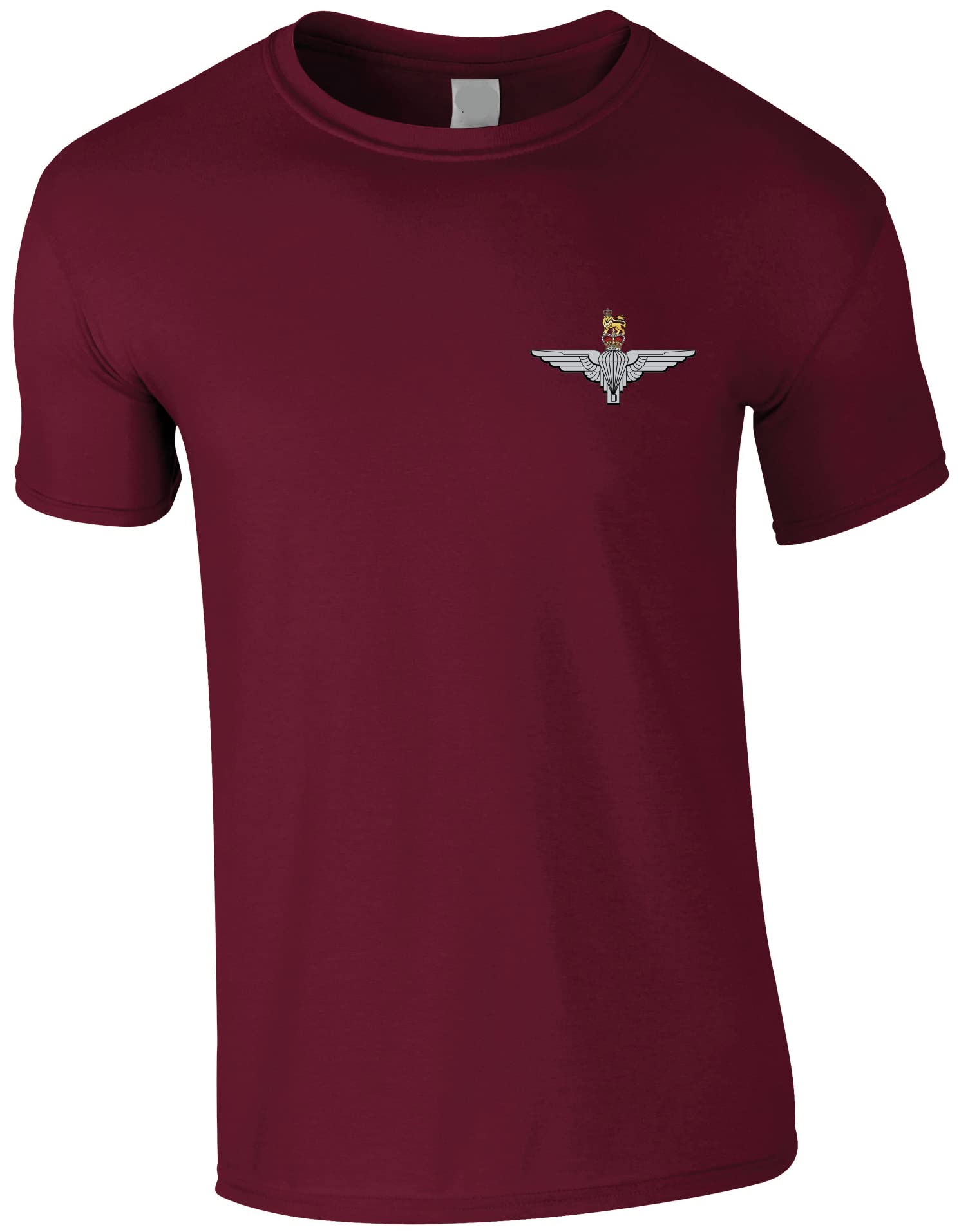 PSaveParachute Regiment Paratrooper Paras Insignia Mens Tshirt British Army Military T Shirt (as8, Alpha, 4X_l, Regular, Regular, Maroon, 4XL)