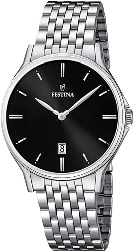 Festina Classic F167444 Reloj de pulsera para hombre Clásico y simple, NegroPlata, Classic
