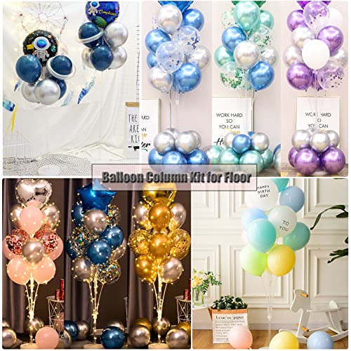 Image of Balloon Column Kit for Floor-Balloon Columns with Stand, Base and Pole,Balloon Tower Backdrop Decoration for Wedding, Baby Shower, Birthday Party, or Bachelorette Parties (WHITE)