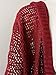 Andongnywell Women Hooded Hollow Knit Cardigan Hoodies Hollow Out Pocket Long Sweaters Boho Open Stitch Crochet (Red,Small)