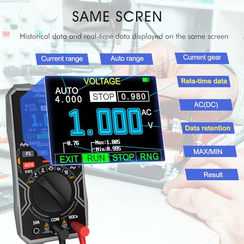 Image of AT212 Abestop Oscilloscope Multimeter 1MHz Bandwidth 2.5Msps Sample Rate Portable Handheld Oscilloscope 2.4 inch Color Screen Auto /Normal /Single Function