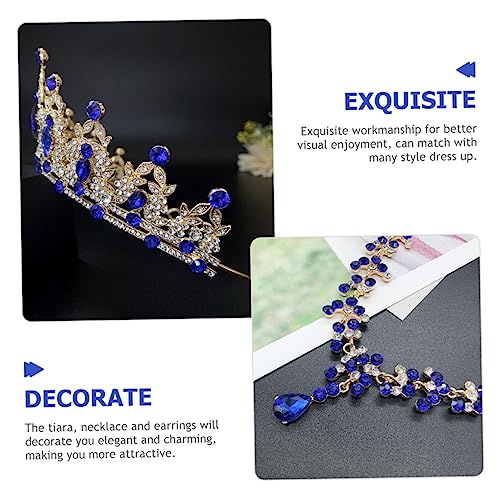 SOIMISS 1 Conjunto De Colar De Coroa Brincos De Strass Conjunto De Joias De Noiva Brincos De Noiva P