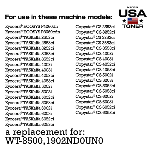 Image of MADE IN USA TONER Premium Waste Container for Kyocera Copystar P8060cdn, TASKalfa 2553ci, 3252ci, 4002i, 5002i, 5052ci, 6052ci, WT-8500, 1902ND0UN0 (1 Waste Container)