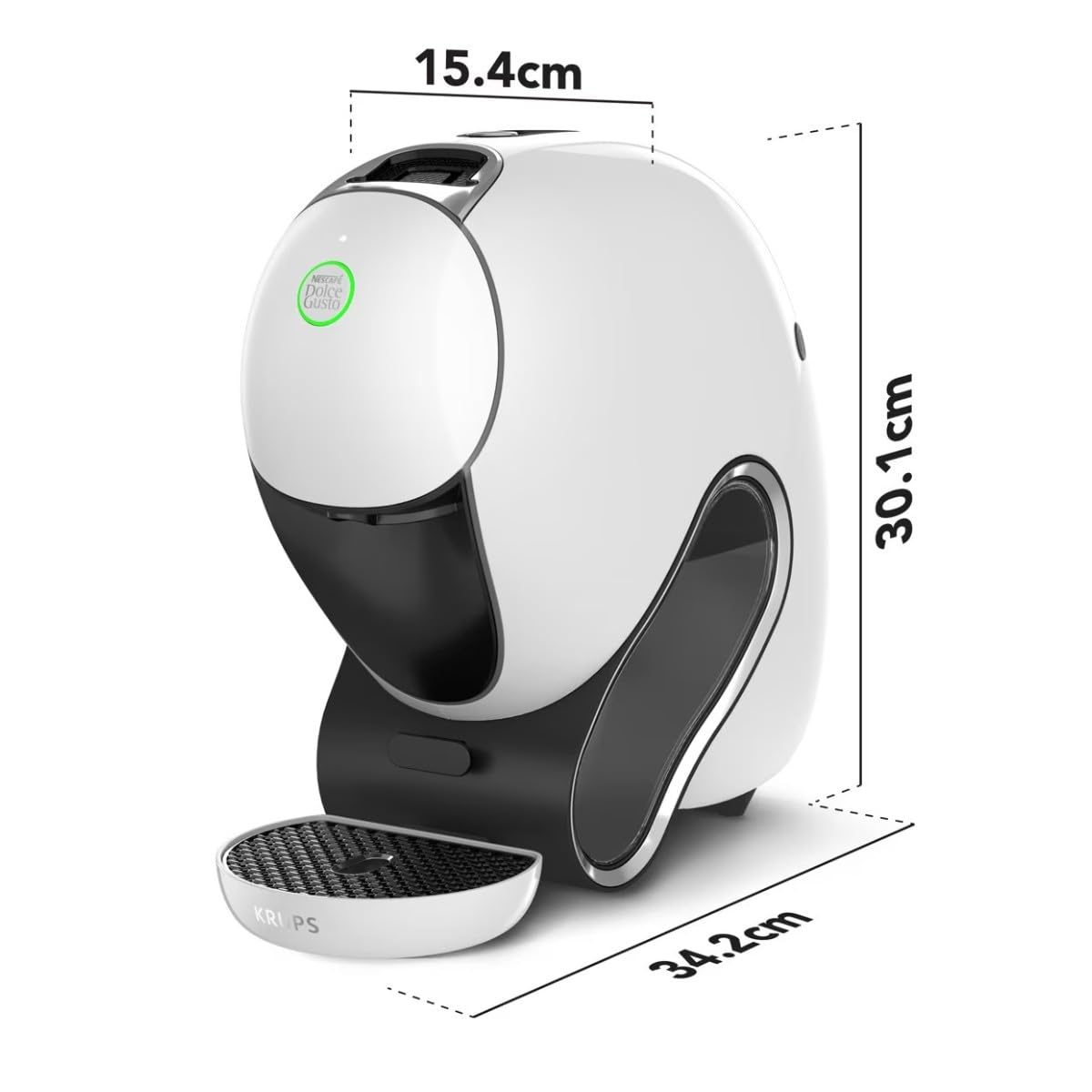 KRUPS Nescafé Dolce Gusto NEO SmartBrew 3-en-1, máquina de café para cápsulas compostables, tecnología patentada, cafetera conectada, fácil de usar, blanco, KP830110