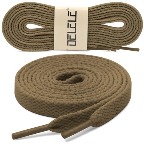 Image of DELELE 2 Pair Super Quality 24 Colors Flat Shoe laces 5 /16 inch Wide Shoelaces for Athletic Running Sneakers Shoes Boot Strings