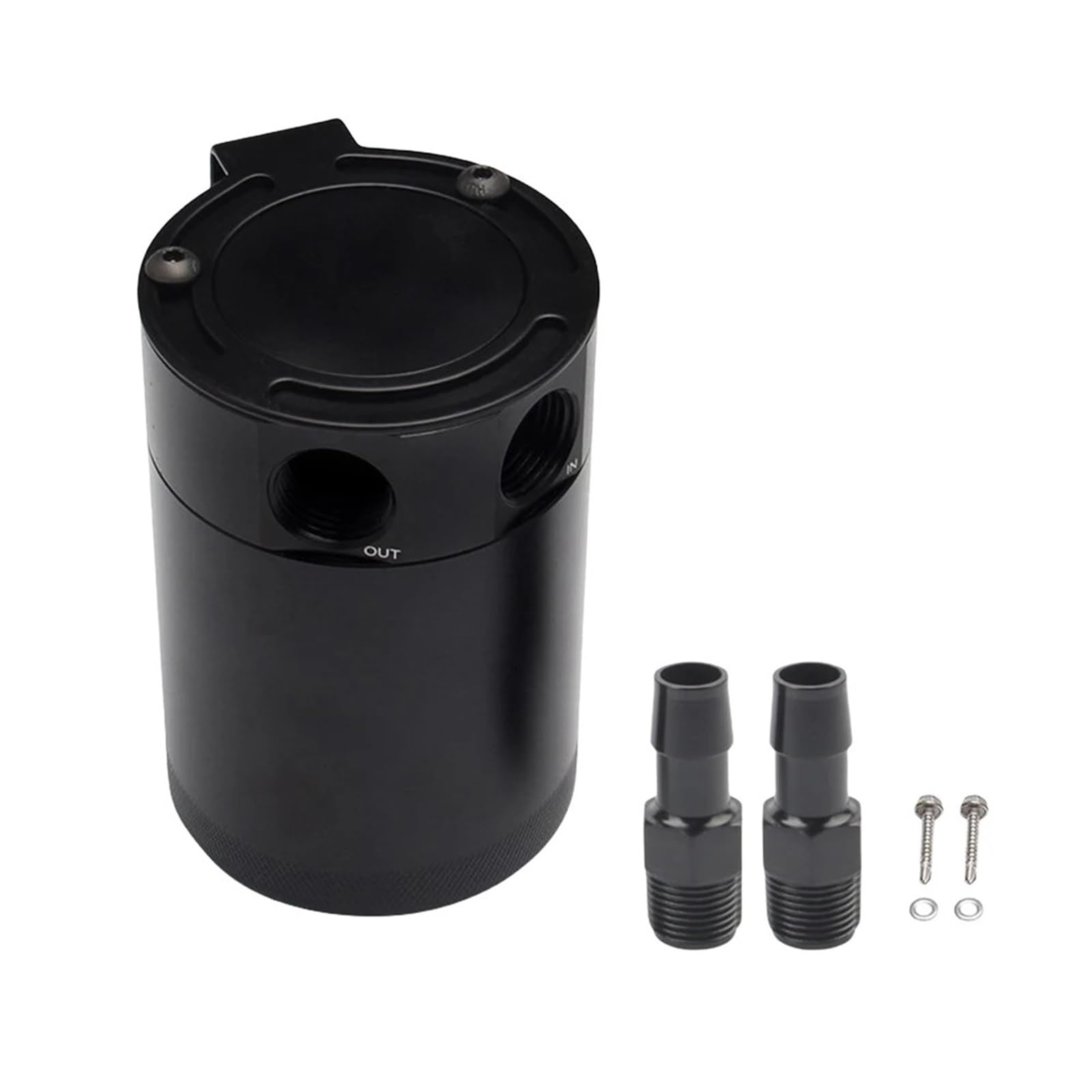 Zestaw zbiornika rozprężnego Zbiornik na olej samochodowy 2/3 Port Uniwersalny zbiornik z przegrodą ze stopu aluminium Separator oleju powietrznego(2 holes)
