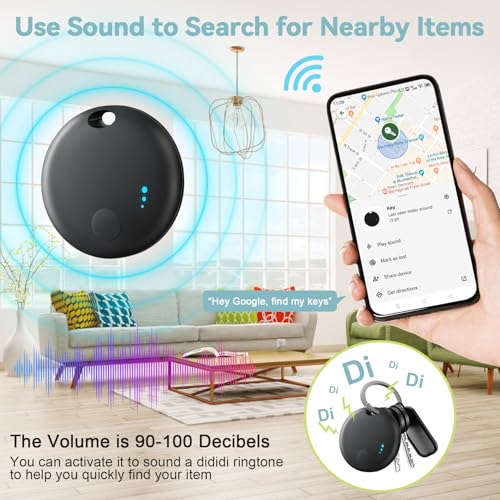 Air Tracker Tag Android, 4 Pcs Smart Tracker Tag Gps Localizzatore Chiavi Compatibile Con Trova Dispositivo(Solo Android), Bluetooth Tracker Compatibile Per Portafogli,Chiavi,Zaini, Animale (Nero) - 3
