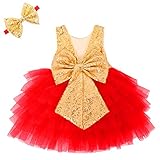 Baby Girls Sequin Party Dress Tulle Backless Formal Dress for Toddler Baby Sleeveless Sparkly...