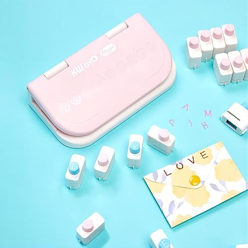 Tablero perforador de letras, perforadores de papel para manualidades, mayúscula de 26 letras, perforadora de letras para etiquetas, marcos de