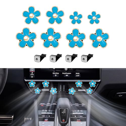 Image of 8PCS Daisy Flower Air Vent Clip Accessories, Air Conditioning Outlet Clip, Car Air Freshener Dashboard Accessories Charm, Auto Decorations Interior Universal Car Fresheners for Women