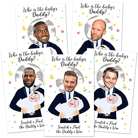 Zuoziosx 40 Cute Baby Shower Games - Scratch Off Lottery Ticket Raffle Cards - Decorations- who is the baby's daddy - 40 Cards Cover