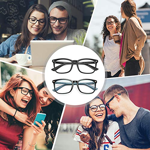 Image of Cyxus Blue Light Filter Computer Glasses for Blocking Headache [Anti Eye Eyestrain] Clear Lens Gaming Glasses, Unisex (Men /Women) (Black & Black Blue)