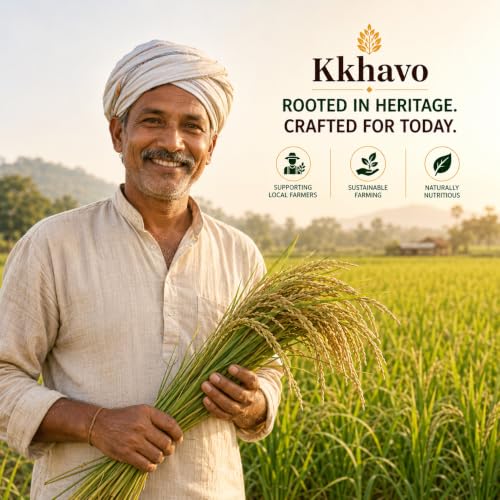 Image of Kkhavo Kala Namak Rice | 9gm protein | Diabetic & gut friendly | Gluten Free &Vegan | Low Glycemic 49-53 | Non GMO (1kg, Pack of 2)