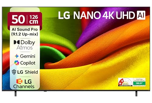 LG 126 cms (50 inches) NU87 AI Series Nano 4K Ultra HD Smart webOS VA LED TV 50NU870BPLA