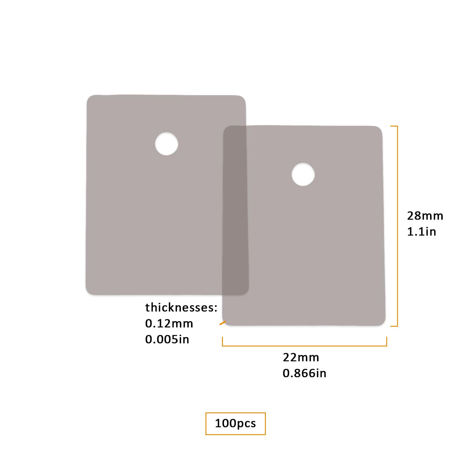 Dischi Di Mica 28x22x0,12 Mm Per Transistor TO264 TO3PL