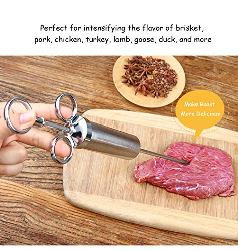 Decdeal Marinada Carne Molho para churrasco Seringa Tempero de aroma de 2 onças com 3 Marinade Flavo