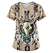 SIAOMA Native American T-Shirt Scrub Tops Unisex Native Indian Short Sleeve Nursing Tops for Women Men(GoatBeige,Medium)