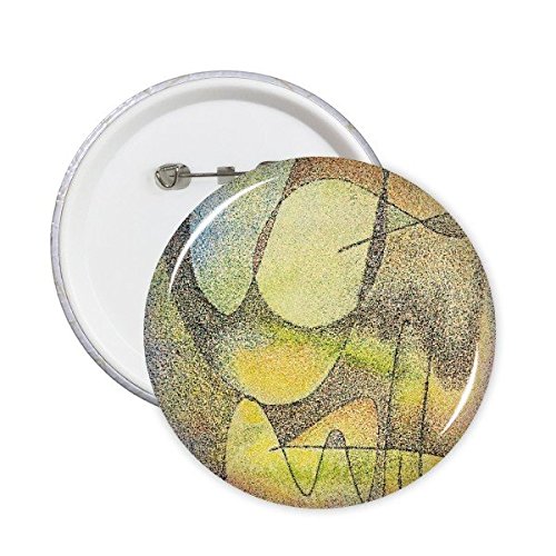 Badge rond lignes abstraites art occidental violet et jaune 5 pièces
