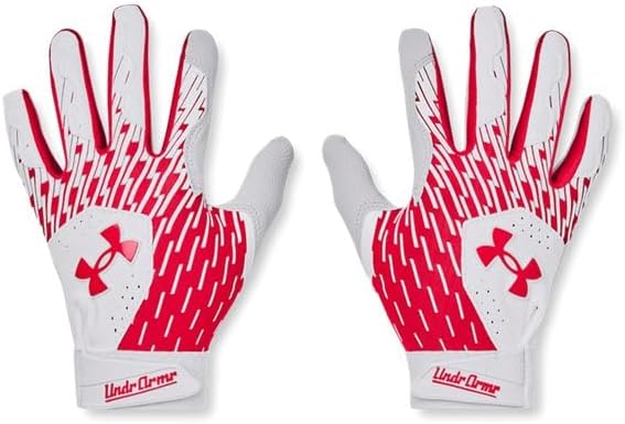 Under Armour ボーイズ ユース クリーンアップ 野球グローブ, (105) ホワイト/レッド/レッド。, Medium