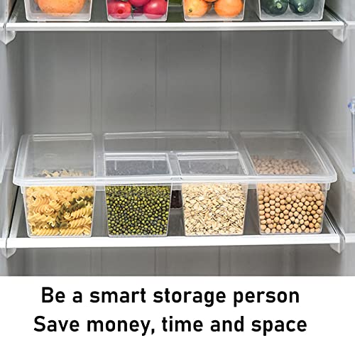 Divided Tray With Lid Sealed Sectioned Fruit Snack Serving Platter Vegetable Storage With 5 Compartments Snackle Box Charcuterie Container Fridge Organizer - Thumbnail 5