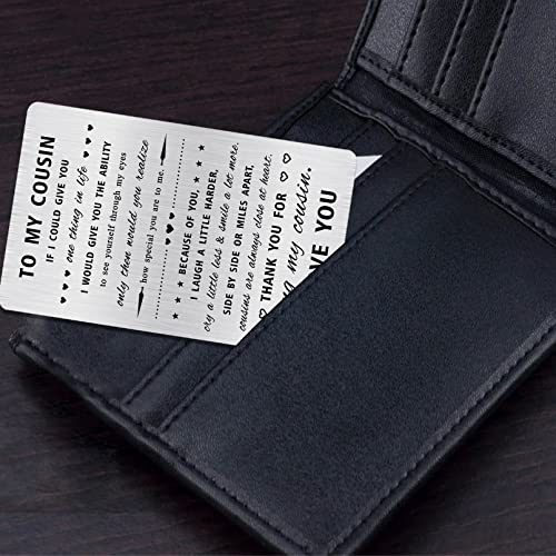 Alotozo Cousin Gifts For Women, Best Cousin Engraved Wallet Card Fun, Thank You For Being My Cousin Gift, Christmas #TOP4