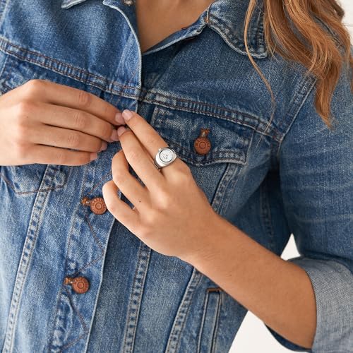 Image of Fossil Women's Watch Ring, Quartz Stainless Steel Two-Hand Ring Watch for Women