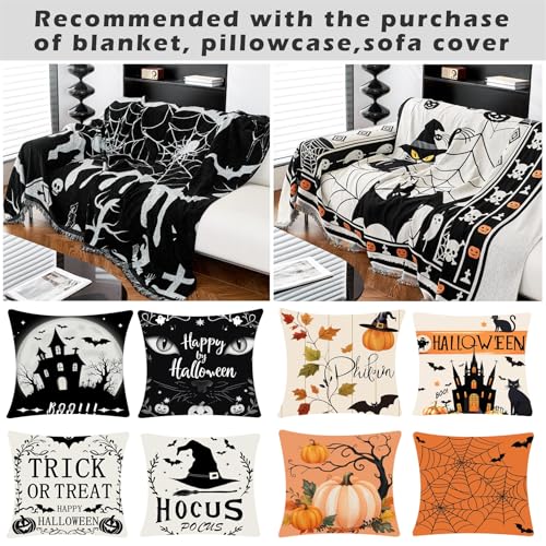 Cmfshape Halloween Quilt Set Queen Size,Black Reversible Quilt Bedding Set 3Pcs,Bat Pumpkin Spider Festival Themed Bedspread Full,Decorative Bedding Coverlet With 2 Pillow Shams thumb #3