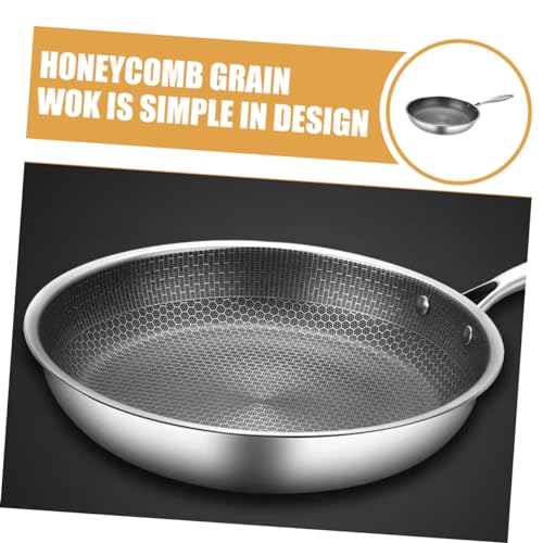 Sartén Wok de acero inoxidable con diseño panal miniatura 6