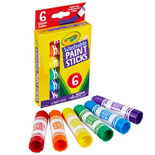 Washable Paint Sticks No Water Required Paint Set for Kids Art Supplies 6 Count