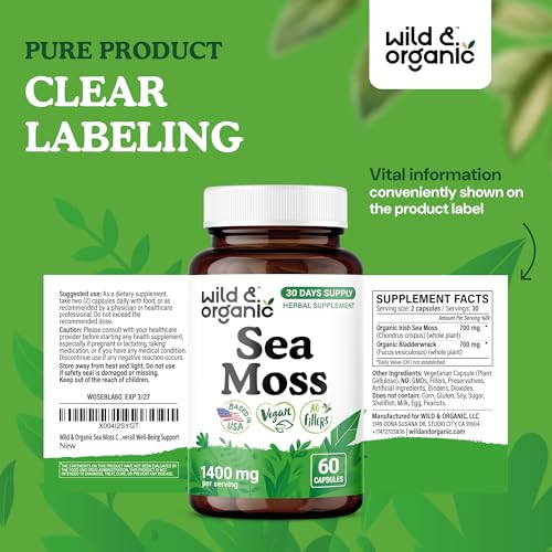 Wild & Organic Sea Moss + Bladderwrack Capsules (60 ct) — view 7