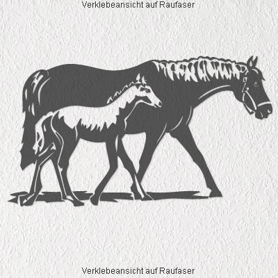 Wandtattoo Pferdefamilie, 60 X 34 Cm, Wählbar In 40 Farben – Selbstklebend, Abziehbar, Für Viele Oberflächen
