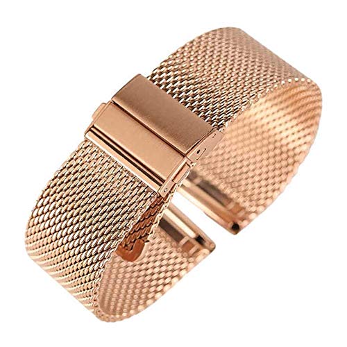 Sangle de montre anti-usure en maille d'acier avec fermoir pliant sécurisé 18 20 22mm