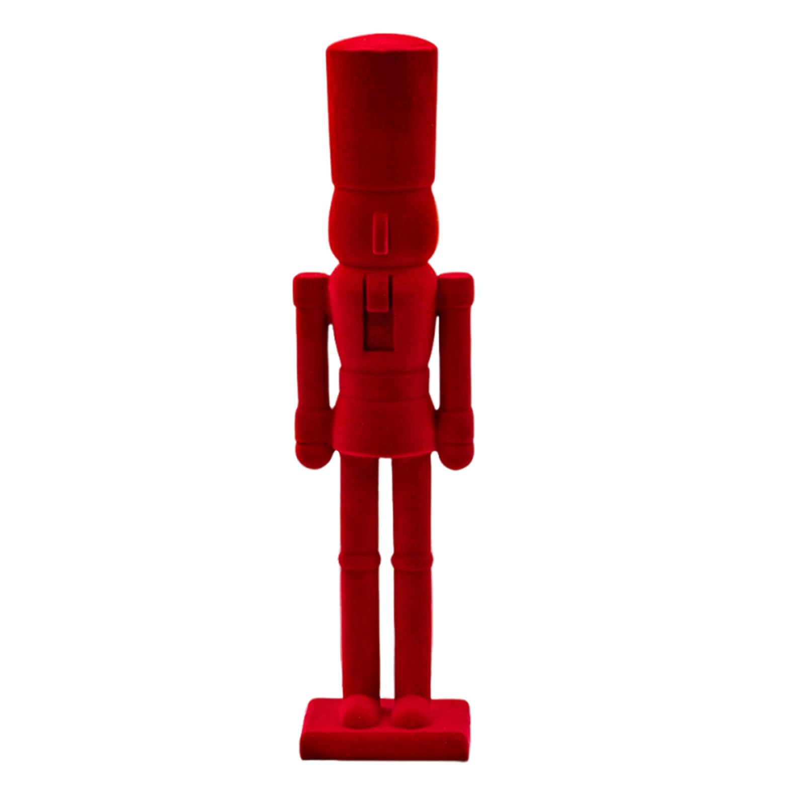 UKCOCO Flocada Figura Roja de Resina Tradicional Cascanueces Navideña
