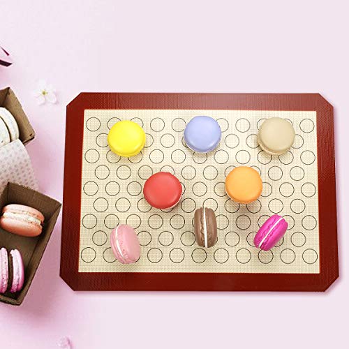 Yododo Baking Sheet With Silicone Mat Set, Set Of 8 (4 Sheets + 4 Mats), Stainless Steel Cookie Sheet Baking Pans With Reusable Silicone Baking Mat, Non Toxic & Heavy Duty & Easy Clean #TOP6