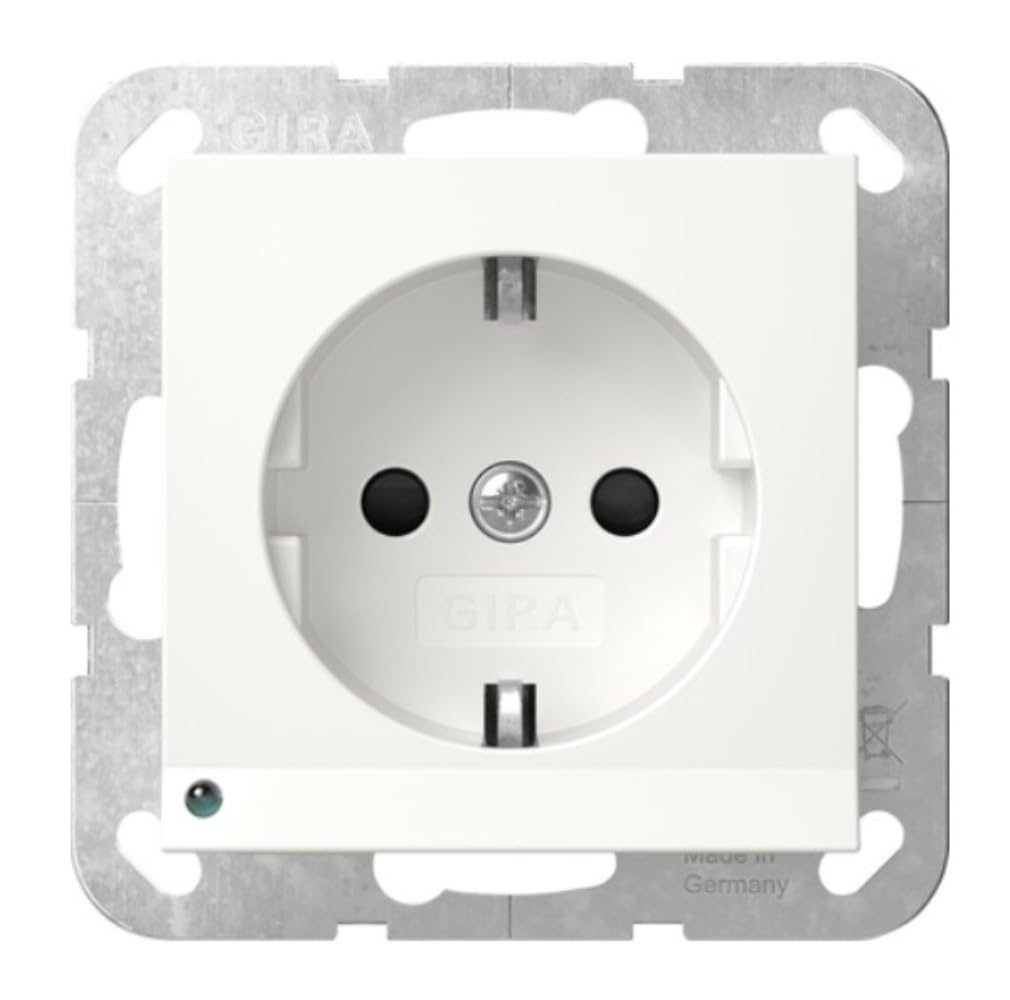 Prise SCHUKO GIRA anti-accident avec obturateur de sécurité et lumière LED pour vos nuits