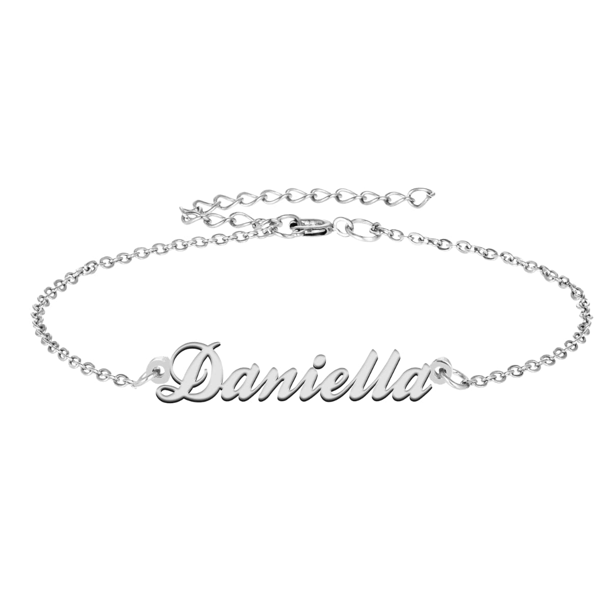 Custom Name Bracelet for Women Engraved Charm Bracelet Anklet with Any Name Mom Gift