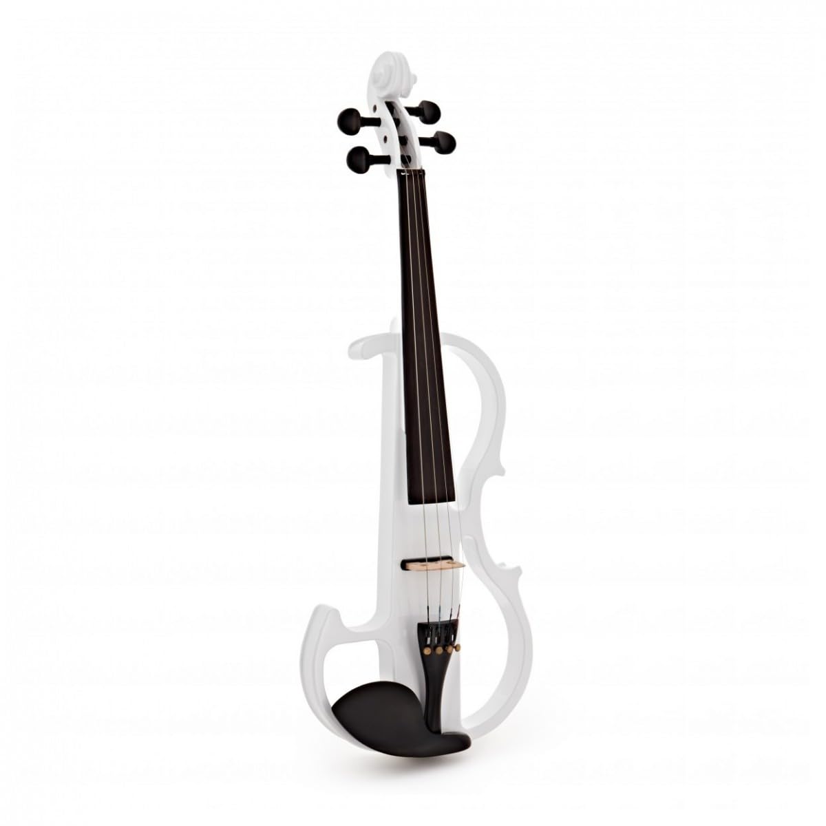Violino Elettrico 4/4 con Amplificatore e Accessori, Bianco | Pickup attivo per connessione ampli/FX, pickup sotto ponte con controllo tono, leggio e spallaccio inclusi