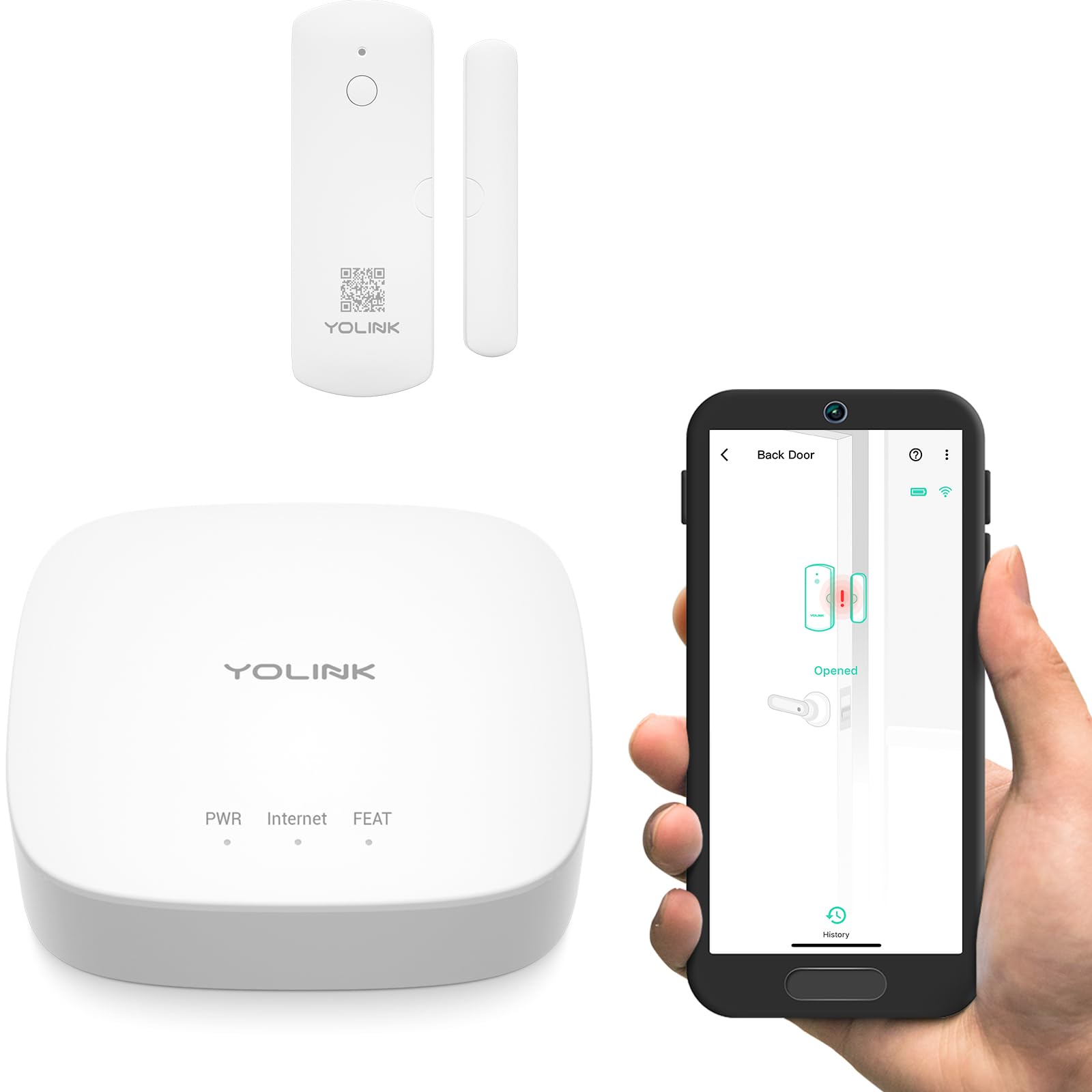 YoLinkLoRa Smart Door Sensor Starter Kit: Hub & Door Sensor - Door Left-Open Reminders, up to 1/4 Mile Open-Air Range, up to 5 Year Battery Life, Alexa, IFTTT, Home Assistant