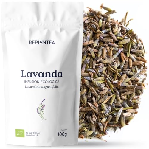 LAVANDA INFUSION ECOLOGICA 100G (50 Tazas) | Infusión de Lavanda Pura a Granel | Flores de Lavandula angustifolia REPLANTEA