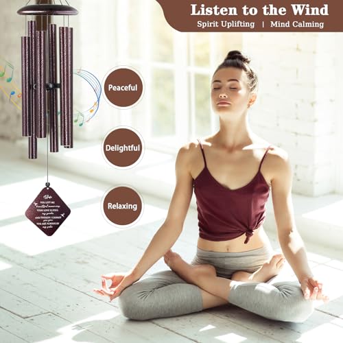 Image of Sympathy Gifts for Loss of Wife, 32 inch inch Memorial Wind Chimes for Loss of Wife, Loss of Wife Sympathy Gift, Condolence Bereavement Gifts in Memory of Wife, Bronze
