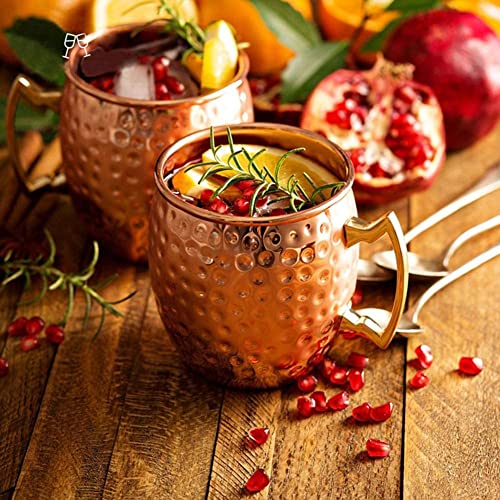 Bicchieri Moscow Mule Rame Mug 550ml per Cocktail Gin Birra Bevande Fredde, Casa, Bar, Feste, San Valentino, Compleanno, Regali, Scatola (2 Bicchieri + 2 Cannucce) - immagine 5