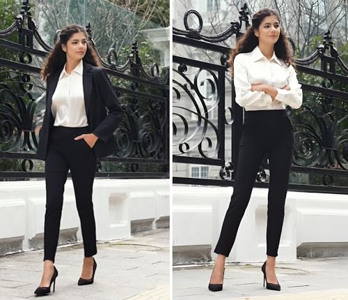 MGWDT Pants for Women's Dress Stretchy Blazer Business Pull On Work Pants4