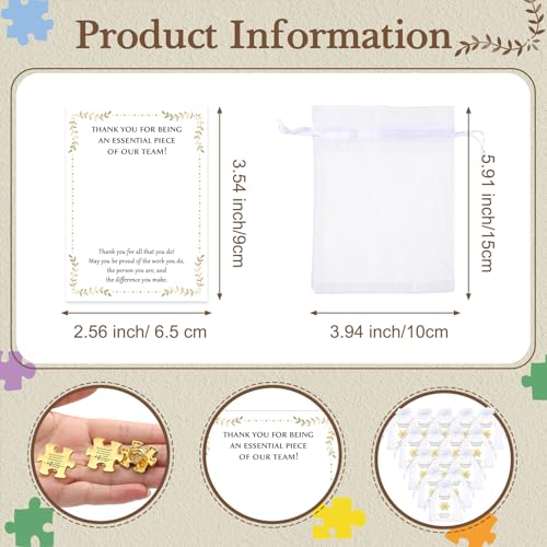 Employee Appreciation Gifts Puzzle Piece Lapel Pin Bulk Inspirational Thank You Cards for Team Coworker Staff Gifts3