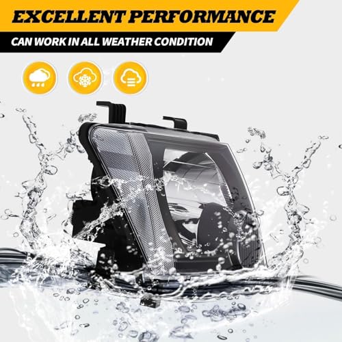 2005-2015 Nissan Xterra Black Housing Headlight Assembly Set - Image 5