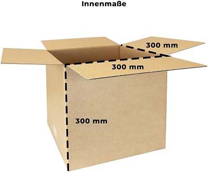 smiley pack KK40 Folding Boxes 300 x 300 x 300 mm Brown Pack of 25