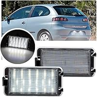 NSLUMO 2 luces LED para matrícula, luces LED para matrícula, compatibles con Seat Ibiza Cordoba Leon Toledo 1M Arosa, luces LED para matrícula, lámpara de estacionamiento para coche