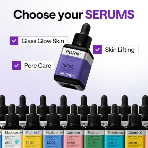 Image of MEDIHEAL PDRN Lifting Serum with Squalane, Skin Firming Korean Face Serum with PDRN, Niacinamide & Squalane for Pore Tightening, Skin Elasticity & Wrinkle Care, Hydrating Glass Glow K-Beauty Facial Serum for Smooth Radiant Skin (40ml)