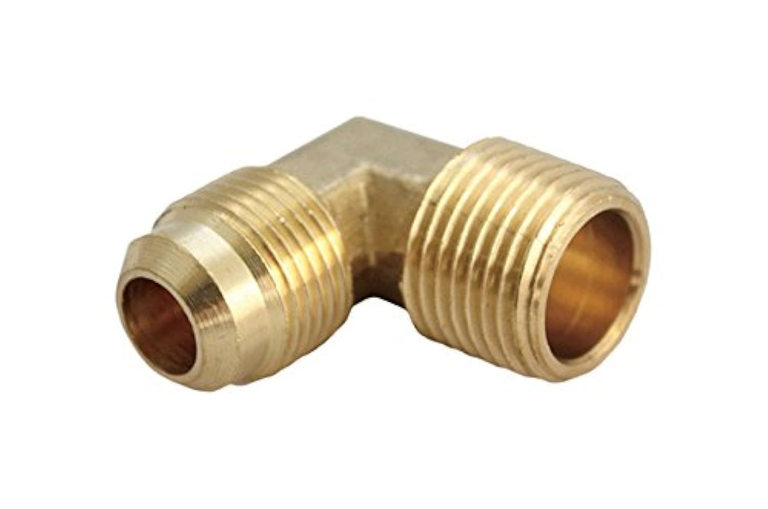 0.62 x 0.75 in. Dia. Flare to MPT to Elbow 90 deg Yellow Brass Elbow