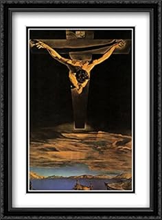 Christ of St. John of The Cross, c.1951 2X Matted 26x32 Large Black Ornate Framed Art Print by Salvador Dali